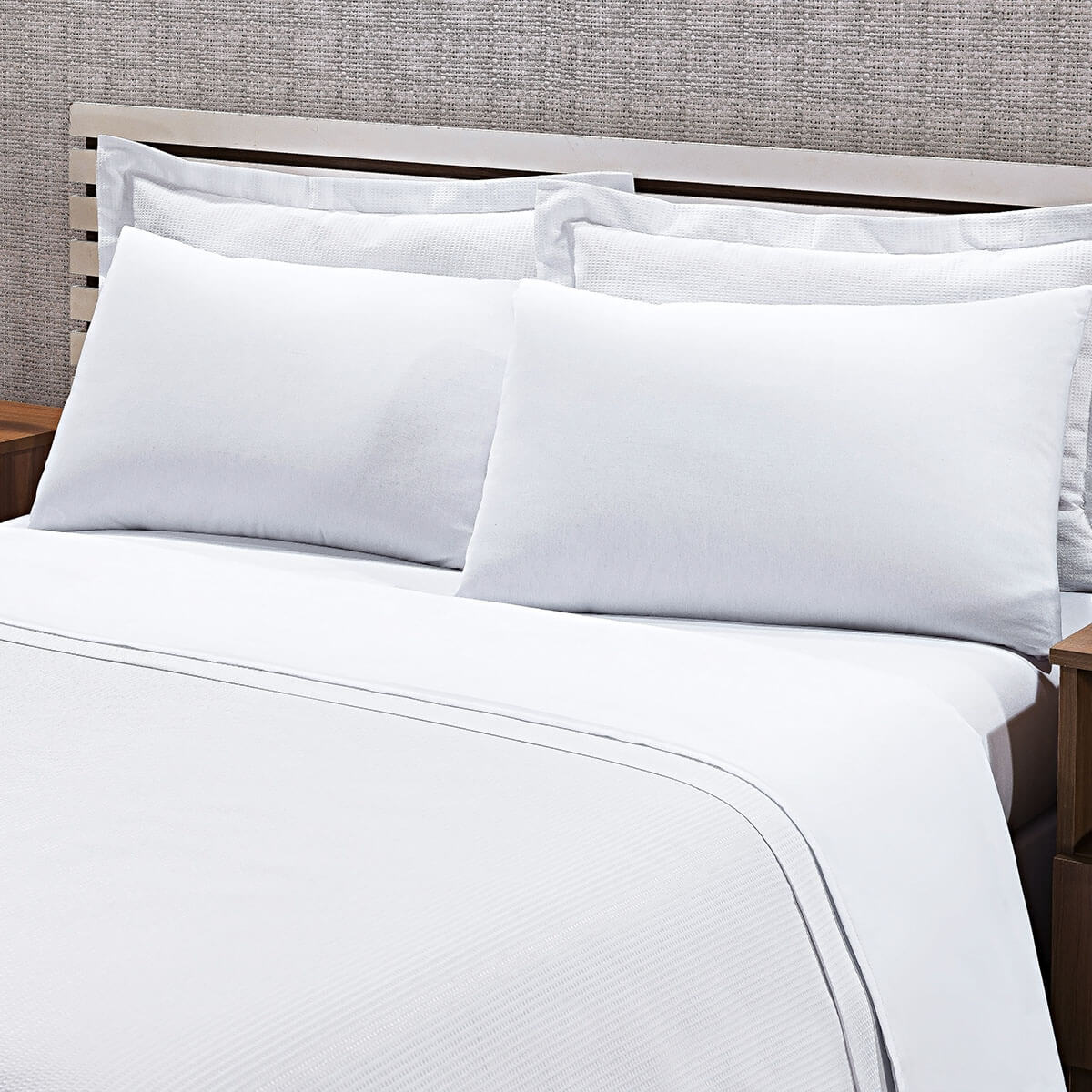 Lencol 300 fios para Hotelaria 100% Algodao - Le ncol Branco 300 fios