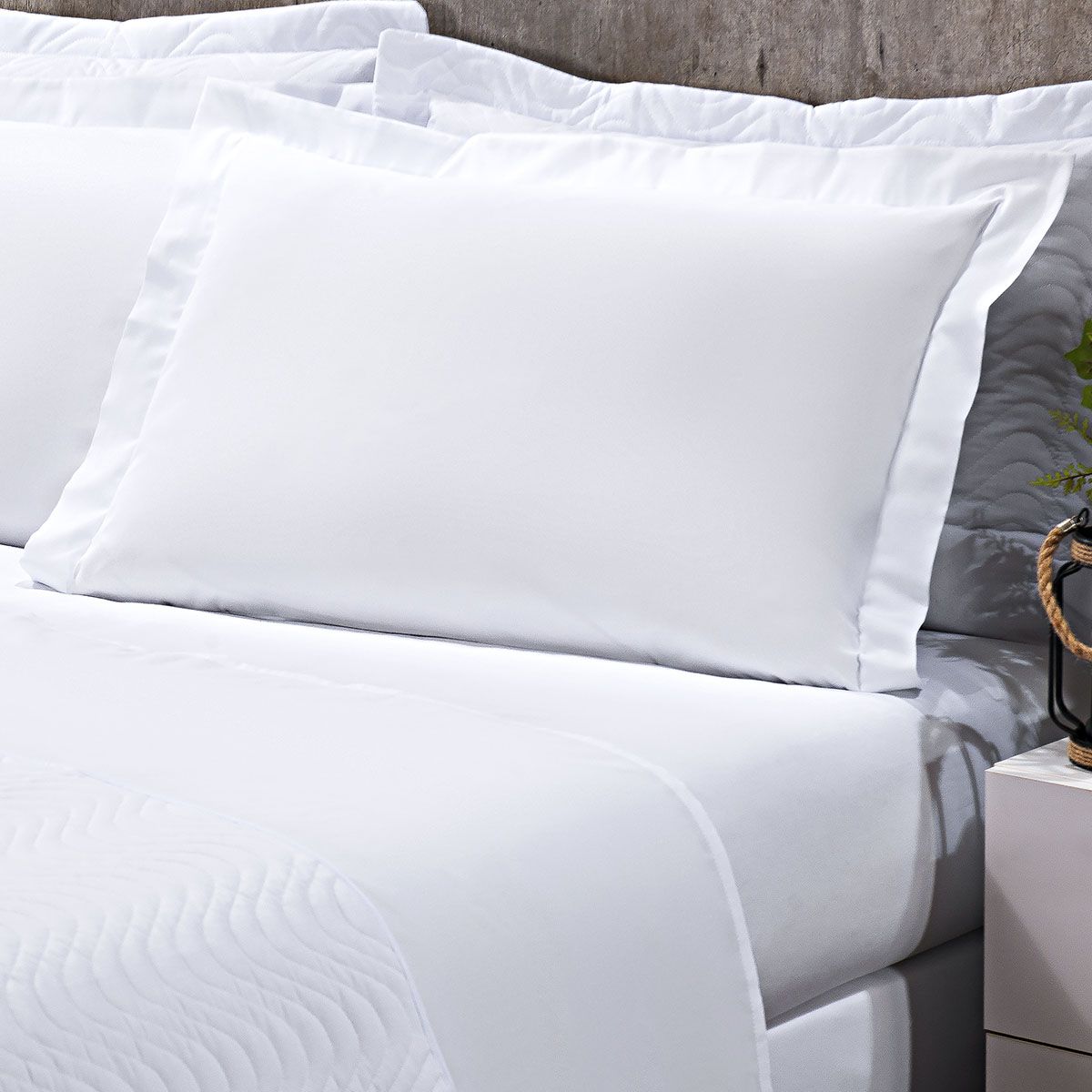 Fronha Com Abas para Hotel 50x70cm Confort Percal 180 Fios Misto