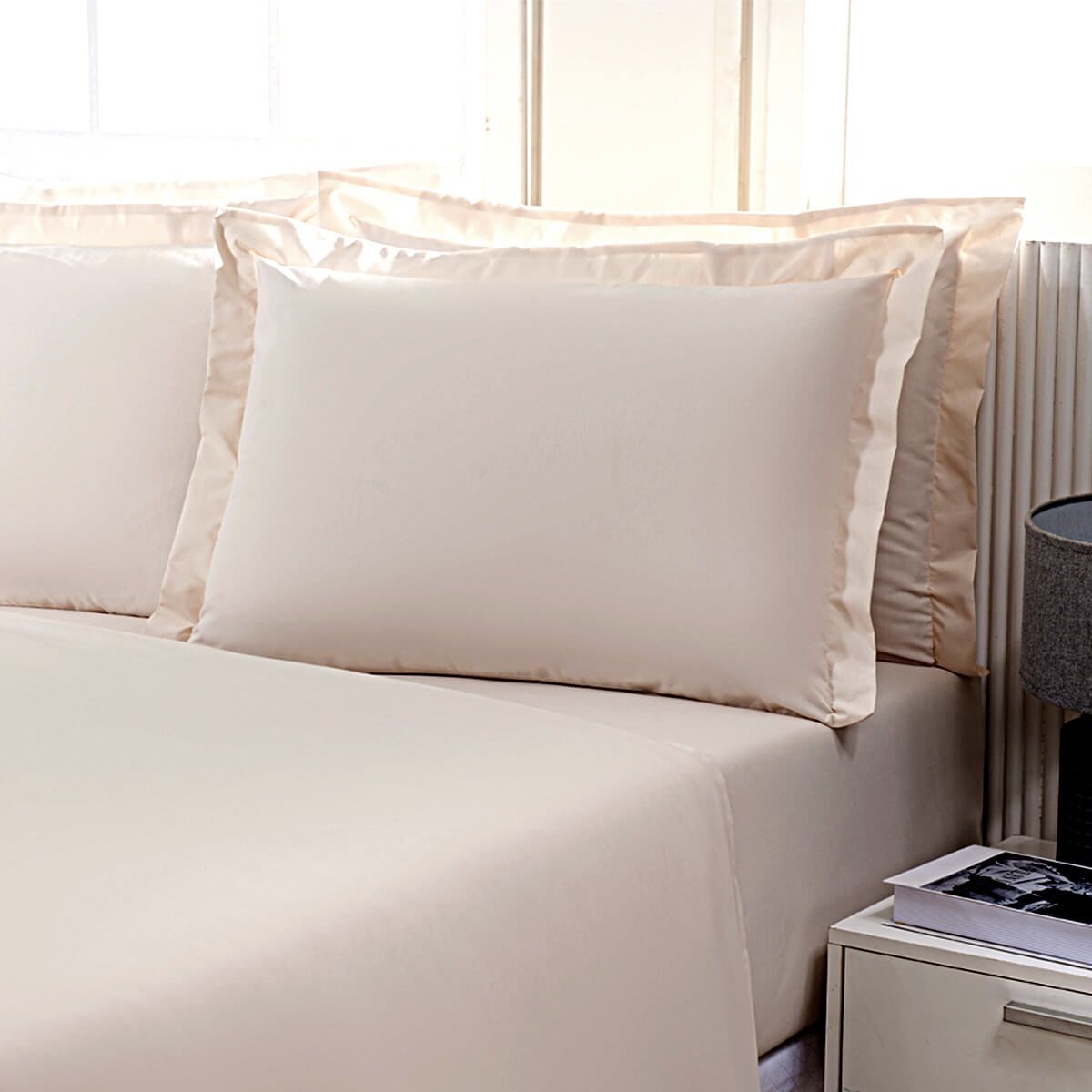 Enxoval de Hotel Sob Encomenda! Fronha Avulsa Com Aba  50x70cm Percal 180 Fios Misto - Confort  Palha