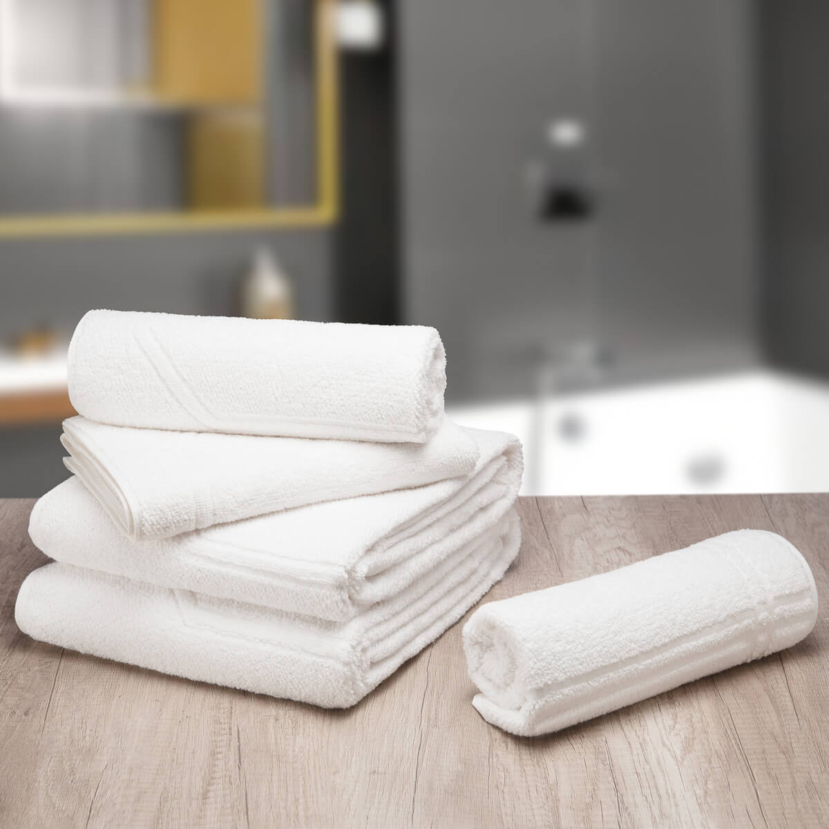 Toalha de Banho Branca Frame - Fio Retorcido - Conamore