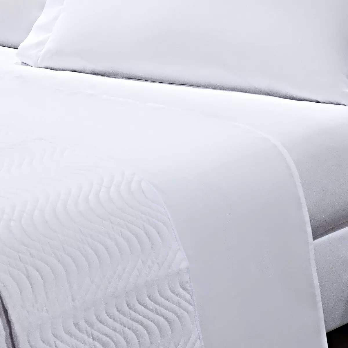 Lençol Solteiro BRANCO COM ELÁSTICO, 180 Fios Confort - Hotelaria