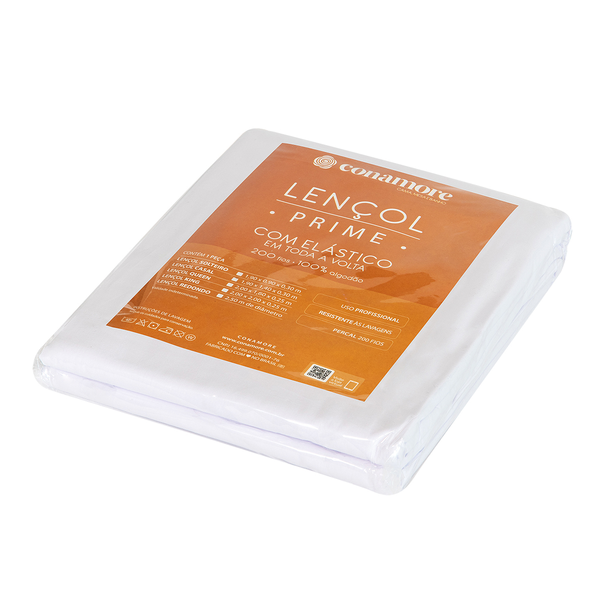 Lençol Casal King com elástico para hotel - 200 fios - Embalagem - Hotelaria 