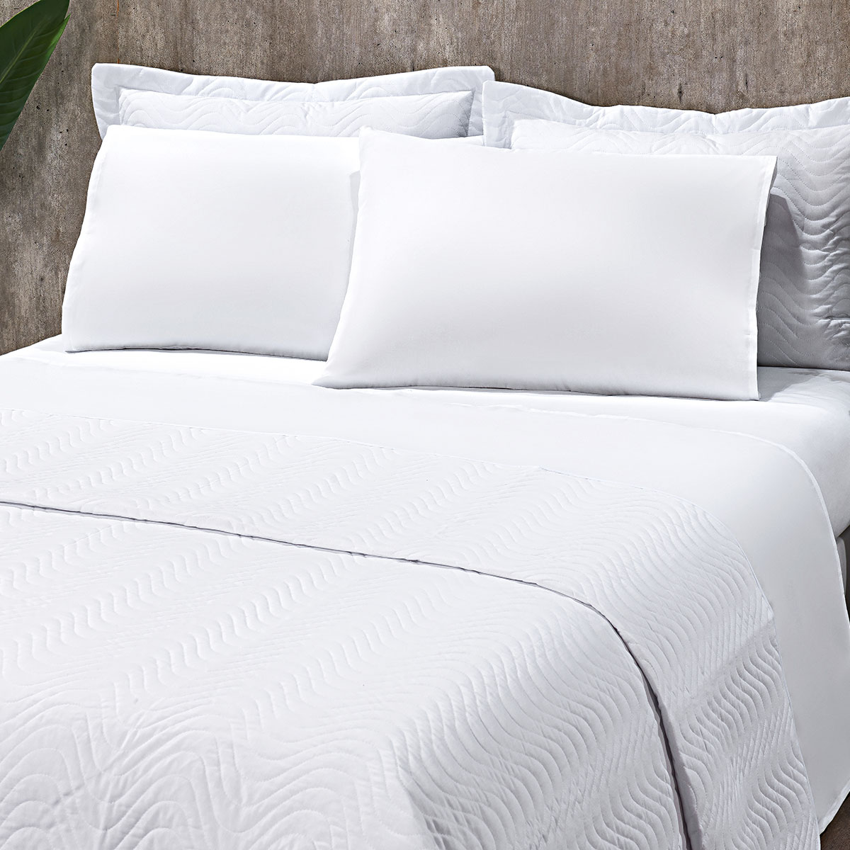 Lençol Queen 180 fios misto BRANCO COM ELÁSTICO - Confort Hotelaria