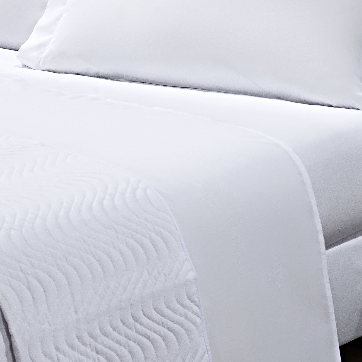 Lençol Solteiro Branco COM Elástico 180 fios misto - Confort Hotelaria