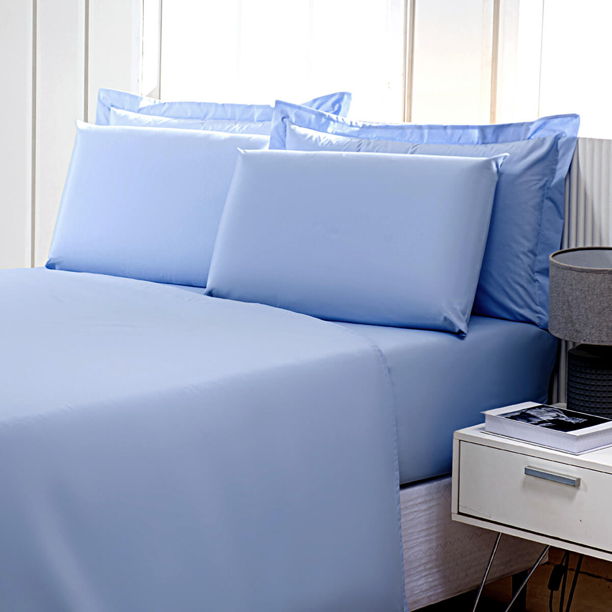 LENÇOL HOTELARIA 180 FIOS AZUL