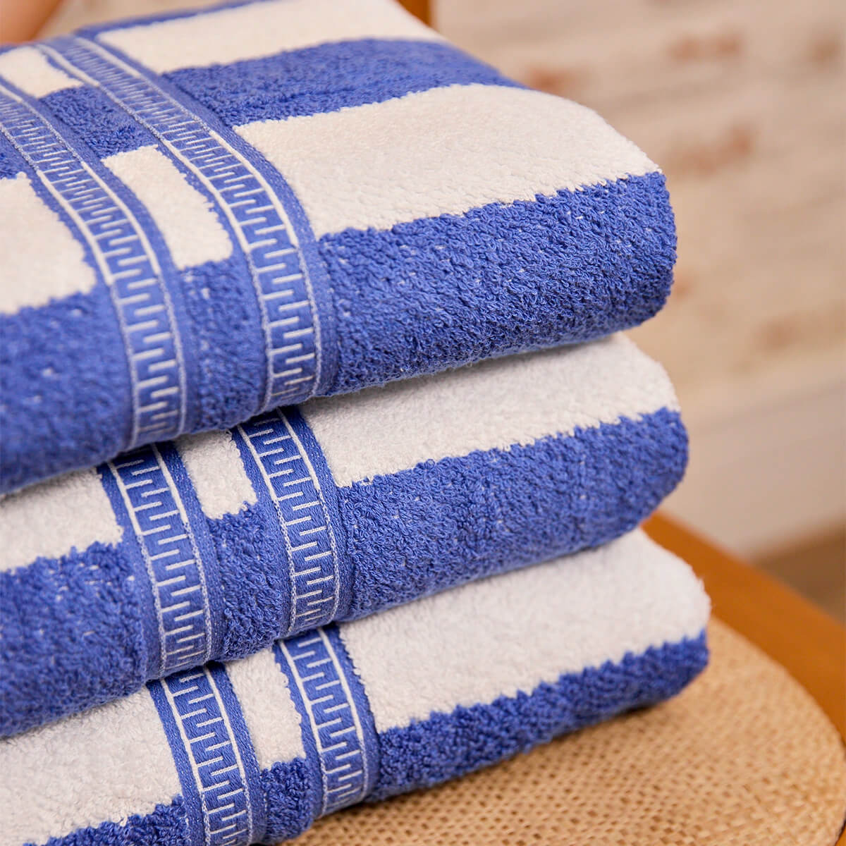 Toalha Praia Listrada Azul Lined - Conamore